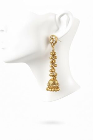 Mudra ghungroo jhumka earring(White)