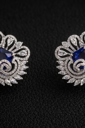 Jasmine Purple Stone Studs AD Earrings