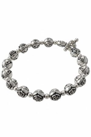 Floral Carved Bead Bracelet