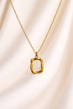 Abstract Gold Frame Necklace