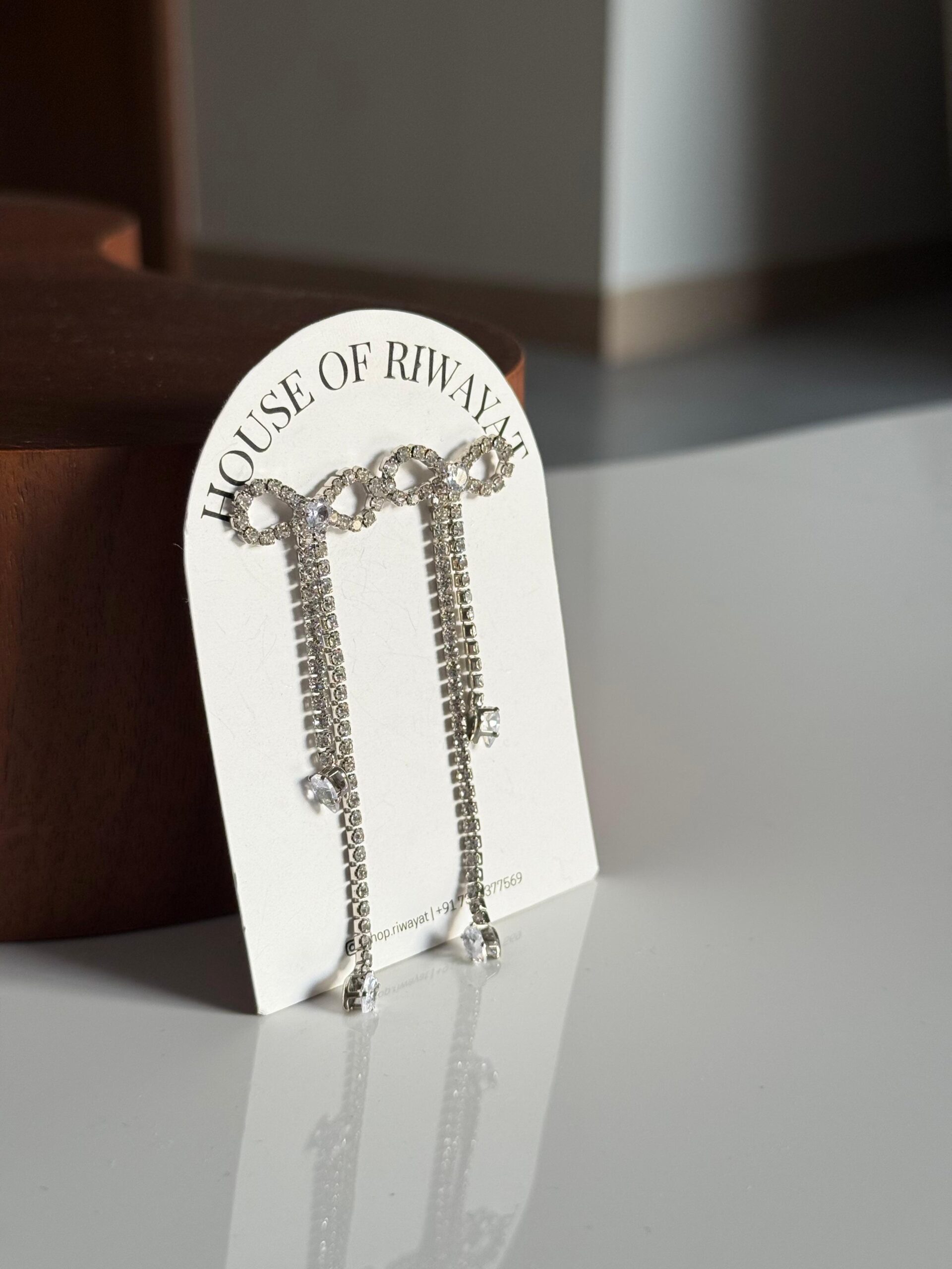 Studded Bow Earrings - Image 2